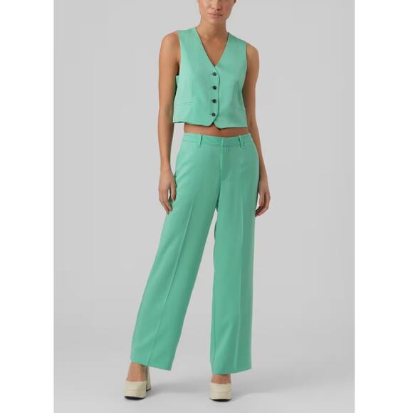 Vero Moda Nordstrom Women's Jade AYOEMINTE Loose fit Pleated Pants Size 36/32 - Picture 3 of 8